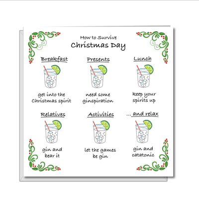 Funny Gin Christmas Card - Spirits and Drinking - Humorous