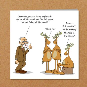 Carte de Noël drôle de Jeremy Corbyn - Reindeer Strike 2