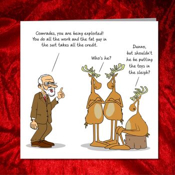 Carte de Noël drôle de Jeremy Corbyn - Reindeer Strike 3