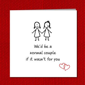 Funny LGBT Lesbian Gay Valentines Day / Carte d'anniversaire 4