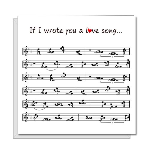 Funny Love Song Anniversary, Birthday or Valentines Day Card