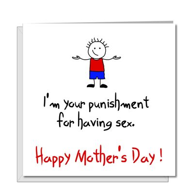 Lustige Muttertagskarte vom Sohn - Strafe für Sex!