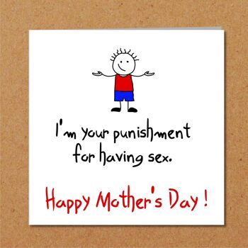 Carte drôle de fête des mères de Son - punition pour le sexe ! 2