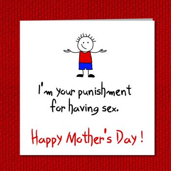 Carte drôle de fête des mères de Son - punition pour le sexe ! 4