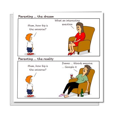 Funny Mum Birthday / Mothers Day / New Baby Card - Tired