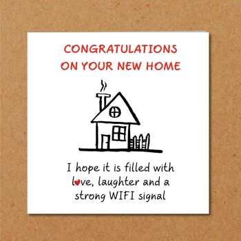 Funny New Home Card - Love Laughter WiFi 1
