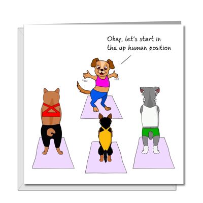 Carte d'anniversaire drôle de Pilates - Down Dog Up Human Yoga