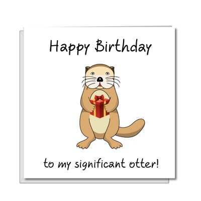 Scheda di compleanno divertente della lontra - lontra significativa