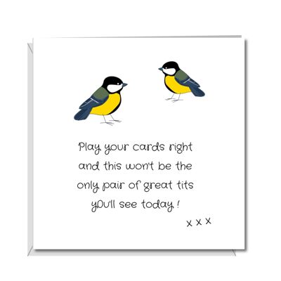 Funny Rude Birthday Card - See Great Tits Today