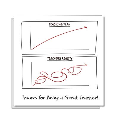 Biglietto di ringraziamento per insegnanti divertenti - Insegnare la realtà