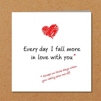Carte drôle de Saint Valentin - Love Everyday Except 2