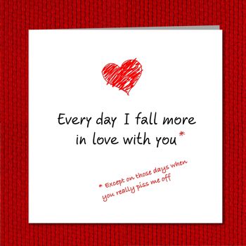 Carte drôle de Saint Valentin - Love Everyday Except 4