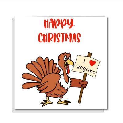 Funny Vegan Christmas Card - Vegetarian Turkey