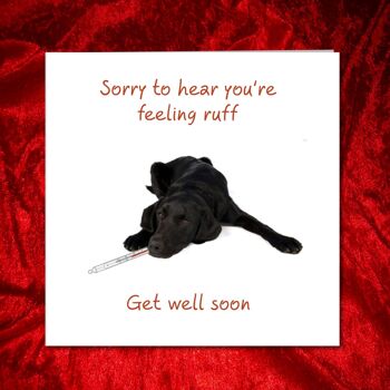 Get Well Soon Card - Feel Better - Sick as a Dog Labrador 3