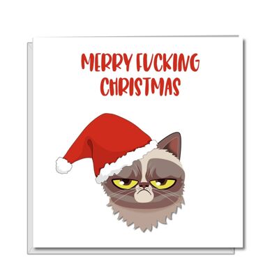 Cartolina di Natale Grump Cat - Merry F'ing Christmas