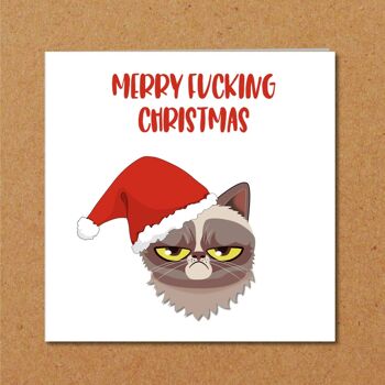 Carte de Noël Grump Cat - Merry F'ing Christmas 2