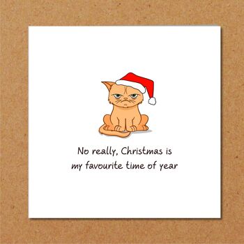 Carte de Noël Grumpy Cat - J'aime vraiment Noël 3