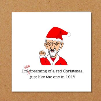 Carte de Noël Jeremy Corbyn - Rêver de Noël rouge 2