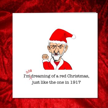 Carte de Noël Jeremy Corbyn - Rêver de Noël rouge 4