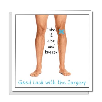 Tarjeta de cirugía de reemplazo de rodilla - Take it Kneesy