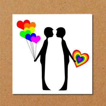 LGBT Gay Valentines / Carte de fiançailles - Silhouette Hommes 2