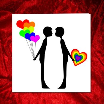 LGBT Gay Valentines / Carte de fiançailles - Silhouette Hommes 3