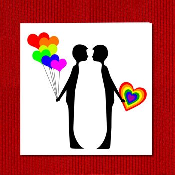 LGBT Gay Valentines / Carte de fiançailles - Silhouette Hommes 4