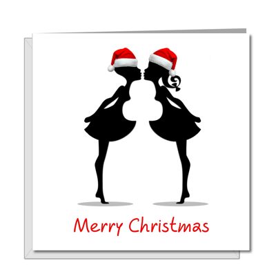 LGBT Lesbian Christmas Day - Girl Silhouettes Kissing