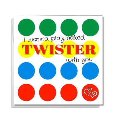 Tarjeta de cumpleaños o día de San Valentín Twister desnudo