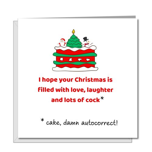 Naughty Christmas Card for Female - Filled with Cock