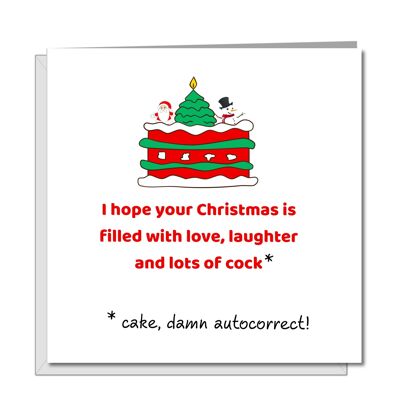 Naughty Christmas Card for Female - Filled with Cock