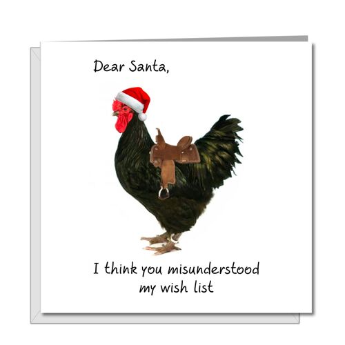 Naughty Christmas Card for Female - Ride Cock