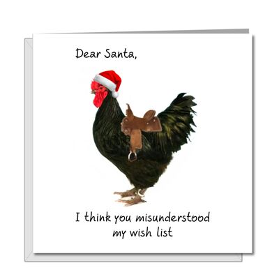 Cartolina di Natale impertinente per donna - Ride Cock