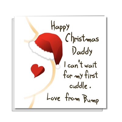 New Baby Christmas Card - Pregnant Tummy - Love Bump