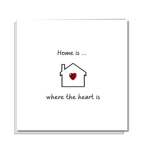 New Home Card, Moving House Card - Home is Where Heart