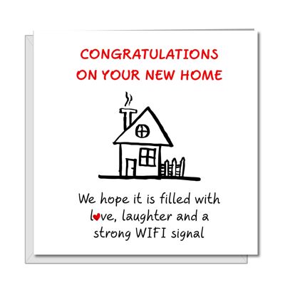 Nuova carta di congratulazioni per la casa - Love Laughter WiFi