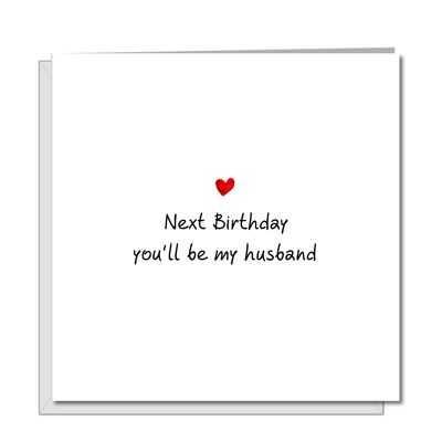 Carte d'anniversaire de fiancé romantique - Prochain anniversaire mon mari