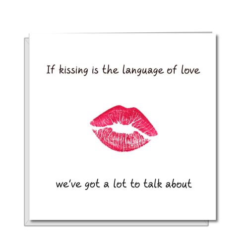 Romantic Valentines Card  - Kissing Language of Love
