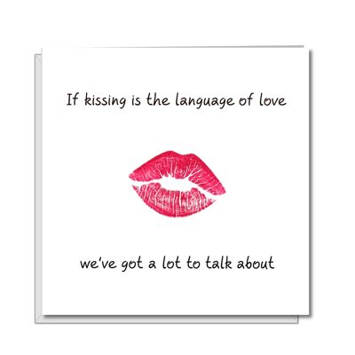 Romantische Valentinskarte - Küssende Sprache der Liebe