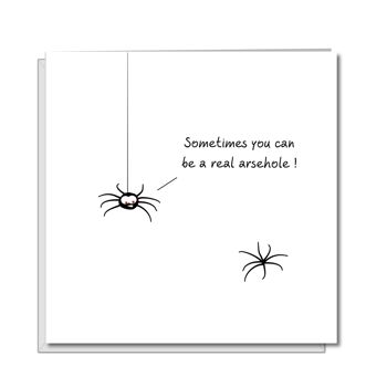 Carte d'anniversaire grossière/Carte de collègue de travail - Idiot de Spider Ass 1