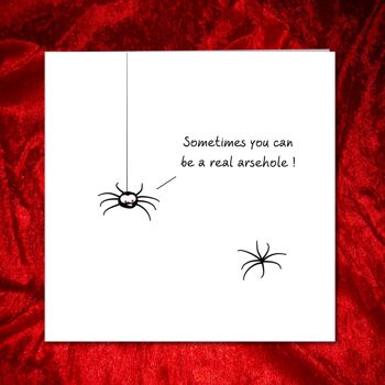 Carte d'anniversaire grossière/Carte de collègue de travail - Idiot de Spider Ass 3