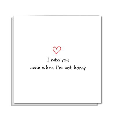 Rude Valentine Anniversary Birthday Card - Miss U Not Horny