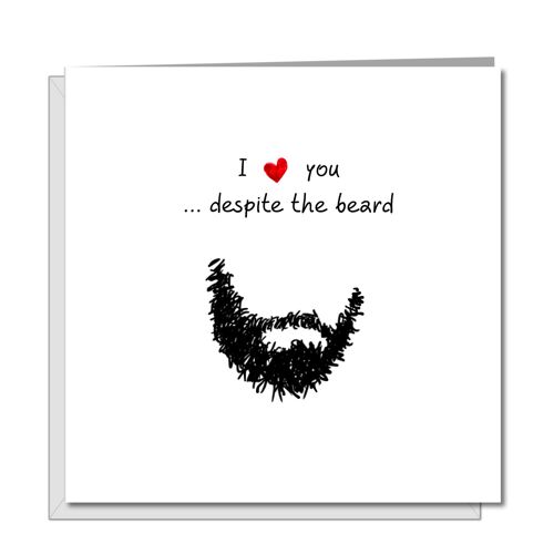 Scruffy Beard Card - Birthday, Valentines, Anniversary