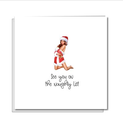 Cartolina di Natale sexy - Fidanzato - Ci vediamo nella lista dei cattivi