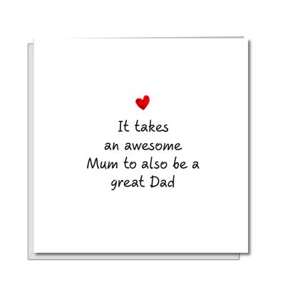 Single Mum Mothers Day Card - Awesome Mum & Dad