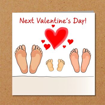 Carte Saint Valentin - Bébé - Trois pieds dans le lit 2