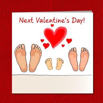 Carte Saint Valentin - Bébé - Trois pieds dans le lit 4