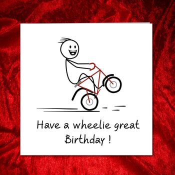 Carte d'anniversaire pour jeunes garçons - Wheelie Great Birthday 2