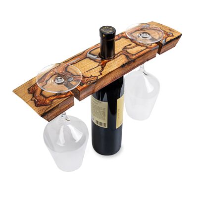 Porte-bouteille de vin et verre à vin (édition limitée, fabrication artisanale)