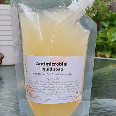 Liquid Antimicrobial Soap with Lavender and Tea Tree essential oils